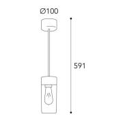 Hanglamp Silindar 3358, messing antiek/opaal