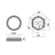 LED wandlamp Bliz Round 30 30W 3.000K grijs