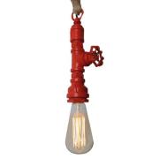 Hanglamp Vintage met hennepkabel - rood