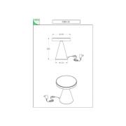 LED tafellamp Neutra, hoogte 20 cm, nikkel, touchdimmer