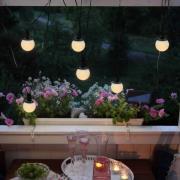 Combinatie LED lichtketting op zonne-energie, 6-lamps, IP44, kunststof
