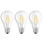 LED filament lamp E27 7W, warmwit, set van 3