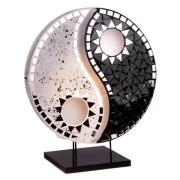 Tafellamp Ying Yang mozaïek spiegelstenen zwart