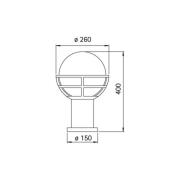 Sokkellamp zwart met opaalglas