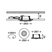 LED inbouwspot Attach One, mat nikkel, IP65