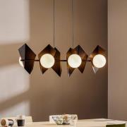 Hanglamp Shield in zwart/wit, 6-lamps