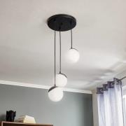 Hanglamp Sfera 3-lamps glas/metaal zwart