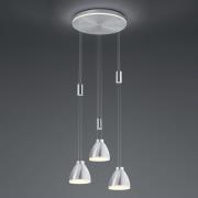 LED hanglamp Leni, 3-lamps, rond, nikkel