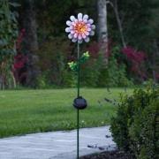 LED solarlamp pink Daisy in bloemen-vorm