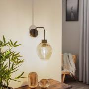 Wandlamp Lukka, 1-lamp, zwart/grafiet