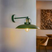 Wandlamp Felix, groen/goud