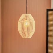 Hanglamp Anteo van rotan, hoog Oval