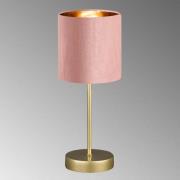 Tafellamp Aura, voet goud, kap rose/goud