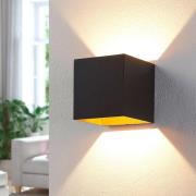 Arcchio LED wandlamp Zuzana, hoekig, zwart, 10 cm breed