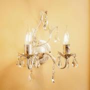 Kristallen wandlamp Teresa, ivoor 2-lamps