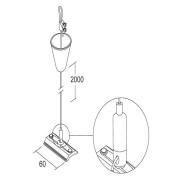 Ivela LKM kabelophanging 200 cm, wit, kabelspanner