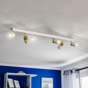 Plafondspot Rondo wit/goud 6-lamps
