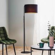 Vloerlamp Soho, cilindervormig gebogen zwart/goud