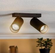 Plafondspot Mono II zwart/binnen goud 2-lamps