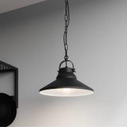 Hanglamp Iron, zwart/wit