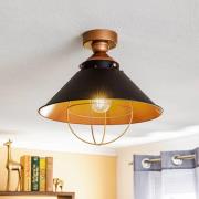 Plafondlamp Garret I in donkerbruin/koper