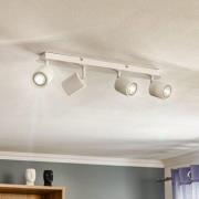 Plafondspot Modo van roestvrij staal, wit, 4-lamps