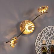 LED-wandlamp Bloom 3-lamps goud