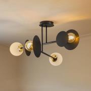 Plafondlamp Minerva, 4-lamps, zwart