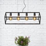 Hanglamp Fabian met metalen kap, 4-lamps