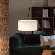 Vloerlamp Totora met witte katoenkap