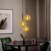 Hanglamp Volda Picolo 3-lamps zwart/goud rond