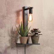 GOOD & MOJO Flores wandlamp met legbord, zwart