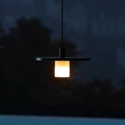 LED buiten hanglamp Montoya van aluminium, blauw