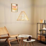 Envostar Lohr hanglamp, hout, kegelvormig Ø 53cm