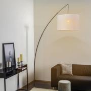 Vloerlamp Moby White met textiel kap