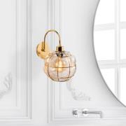 Wandlamp Safderun 402-A, goud, glazen kap helder