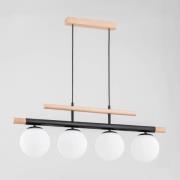 Trendy hanglamp van hout, 4-lamps