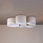 Plafondlamp Boucle met 6 kappen, ecru