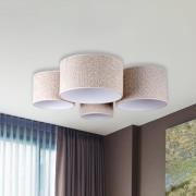Plafondlamp Boucle met vier kappen, ecru
