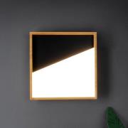 Vista LED wandlamp, zwart/licht hout, 40 x 40 cm