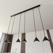 Elit hanglamp, 6-lamps, zwart, metaal