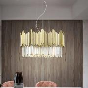 Tiara hanglamp, rond, facet geslepen glas, chroom/goud