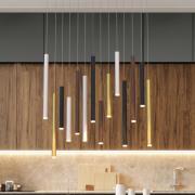 Hanglamp Cala, 14-lichts, lang, aluminium, ijzer