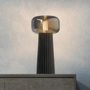 Faro tafellamp, glas, kunststof, fitting E27, zwart