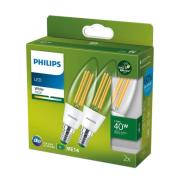 Philips LED lamp E14 B35 2,3W 485lm 3.000K per 2