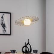 Hanglamp Sol 1, een glas met gouden rand