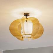 Plafondlamp Modern C M met houten lamellen Ø 50 cm