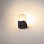 SLV Grafit buitenwandlamp, hoekig, met sensor