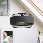 Hanglamp Bazely, Ø 40 cm, zwart, stof