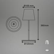 LED tafellamp 7508014 mat chroom 2.700 K IP44 Touchdim